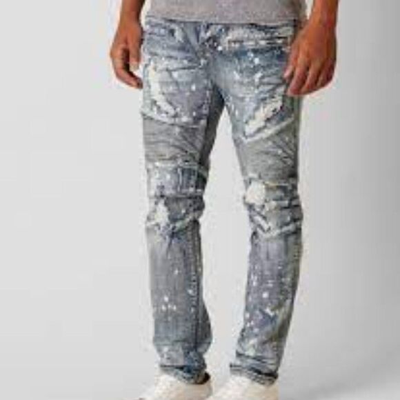 Buckle DOPE Carson Biker Ripped Distressed Jeans Size 36 NWT - Picture 1 of 10